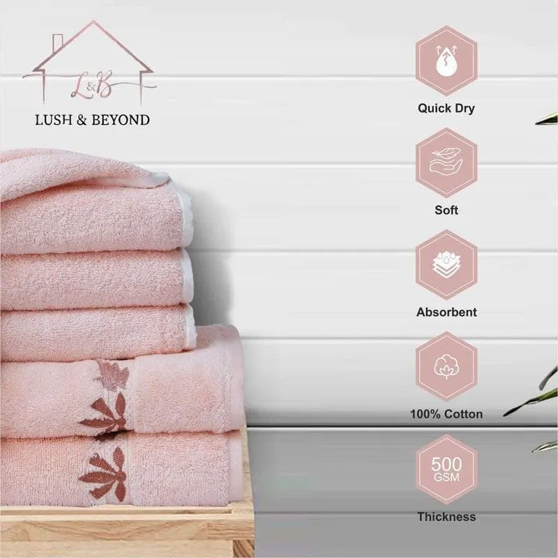 Cute Cuddly Towel (Dust Pink) - Six Piece Set