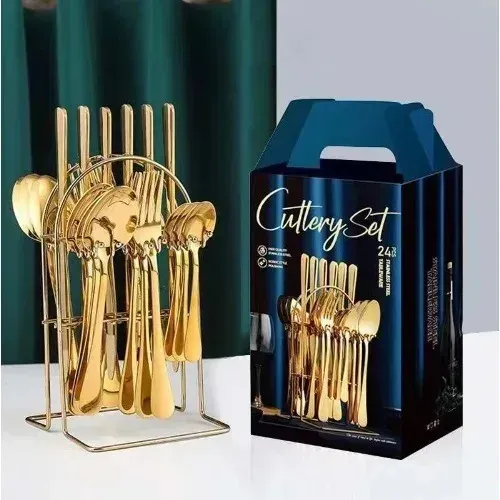 Cutlery Set - Gold - 24 Pieces