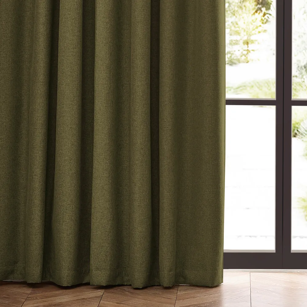 Dawn Blackout Pencil Pleat Curtains Olive