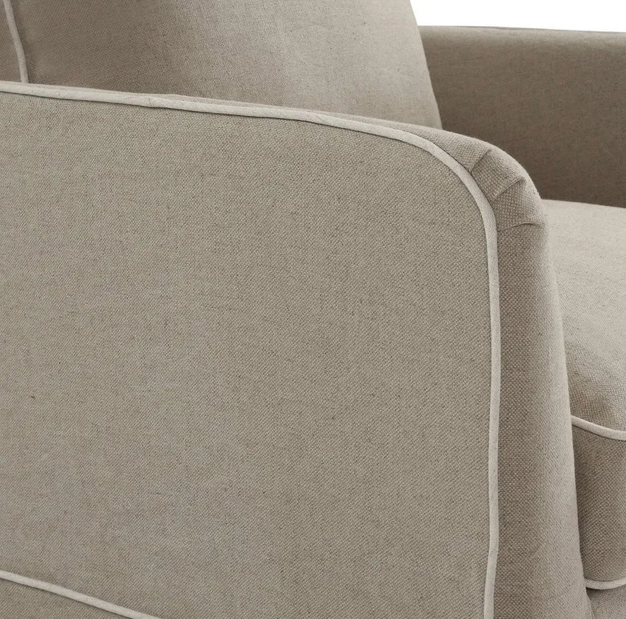 East Hampton Armchair Natural white piping