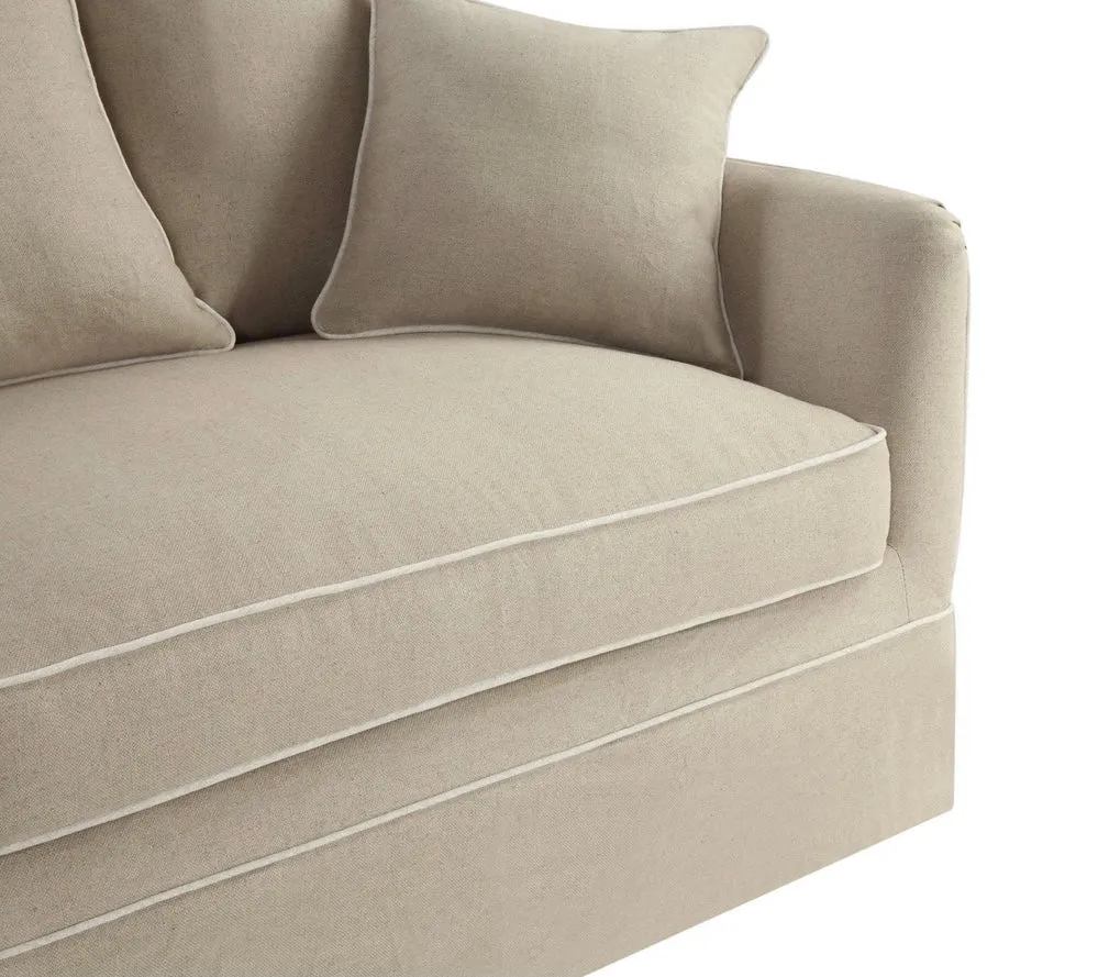 East Hampton Natural white piping 3 Seater Sofa