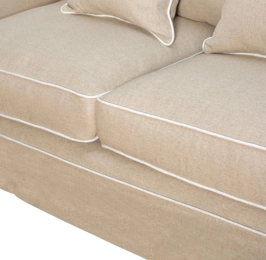 East Hampton Natural white piping 3 Seater Sofa