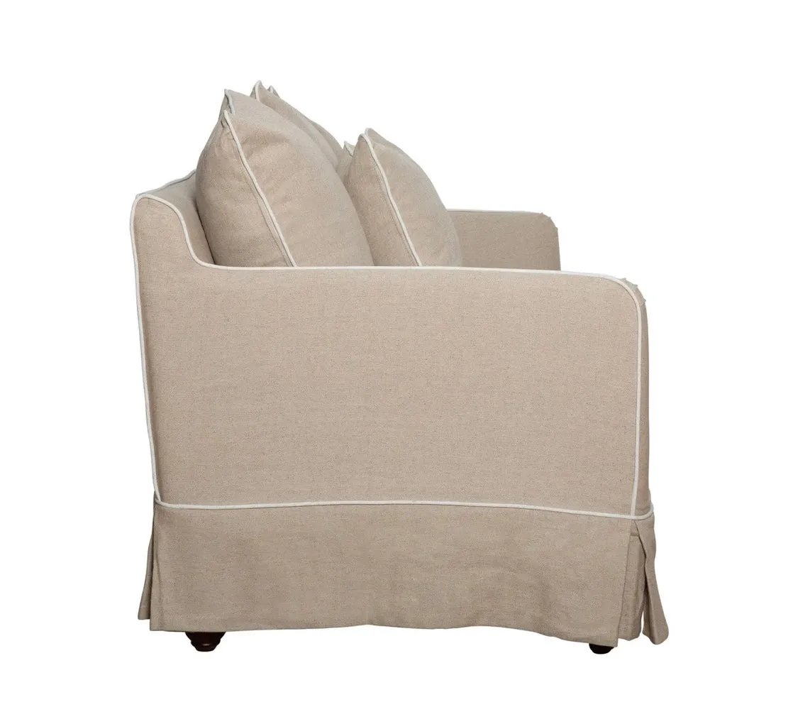 East Hampton Natural white piping 3 Seater Sofa