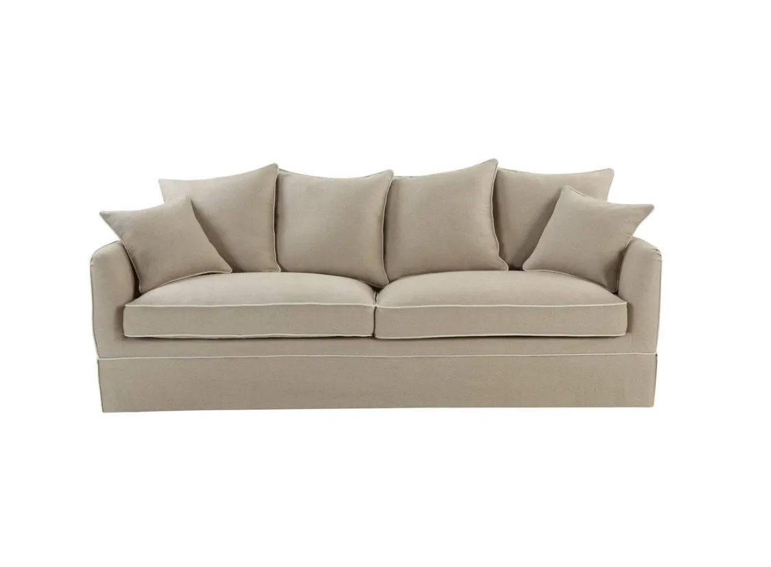 East Hampton Natural white piping 3 Seater Sofa