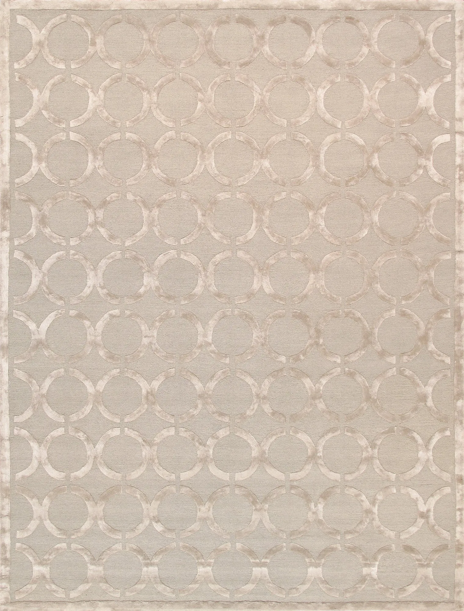 Edgy Collection Hand-Tufted Silk & Wool Beige Area Rug- 7' 9" X  9' 9"