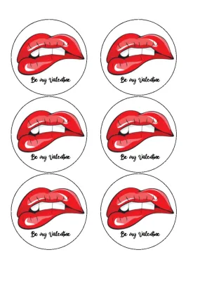 Edible Drink/Cocktail Toppers - Sexy Lips (Wording can be added, see example)