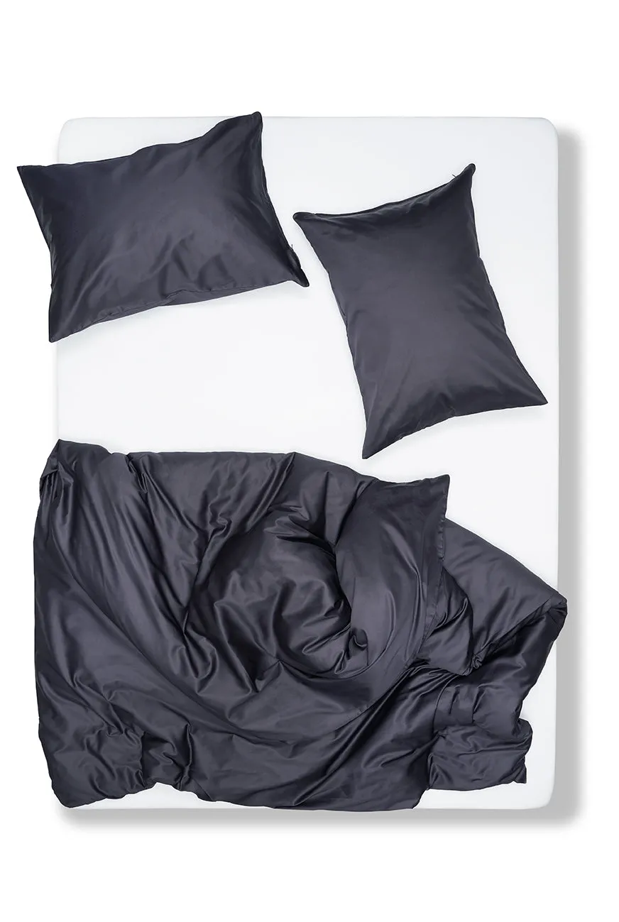 Egyptian Cotton Sateen Bedding in Carbon Color