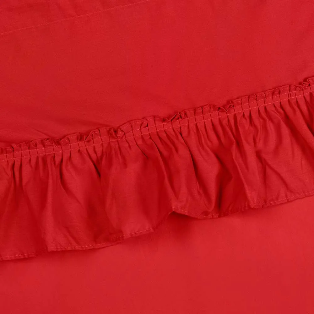 Ellis Stacey 1.5" Rod Pocket High Quality Fabric Solid Color Window Ruffled Swag 60"x38" Red