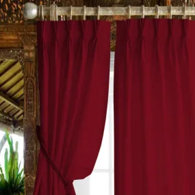 Esme Triple Pinch Pleat Medium Width Curtain - Burgundy