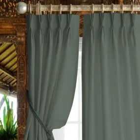 Esme Triple Pinch Pleat Medium Width Curtain - Dark Grey