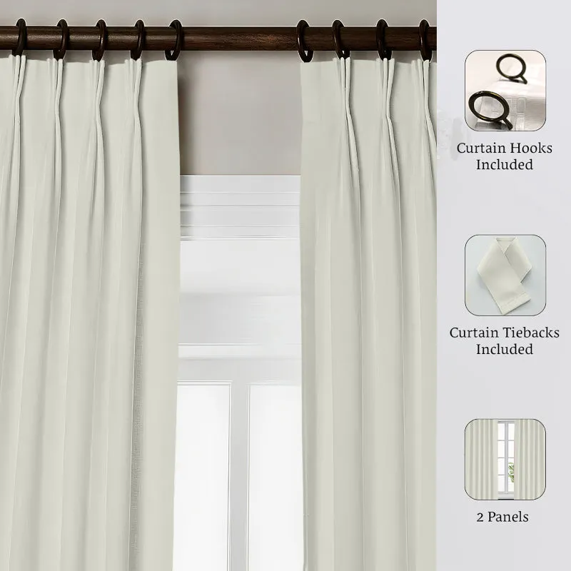 Esme Triple Pinch Pleat Short Width Curtain - Ivory