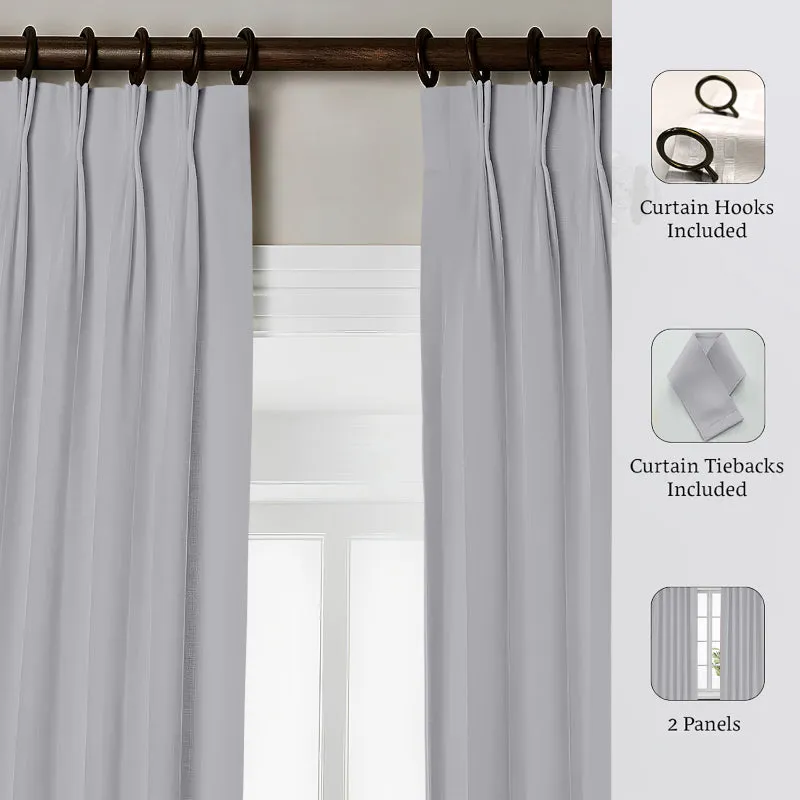 Esme Triple Pinch Pleat Short Width Curtain - Silver