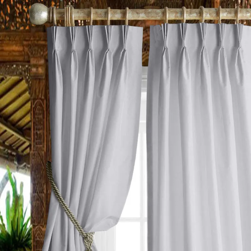 Esme Triple Pinch Pleat Short Width Curtain - Silver