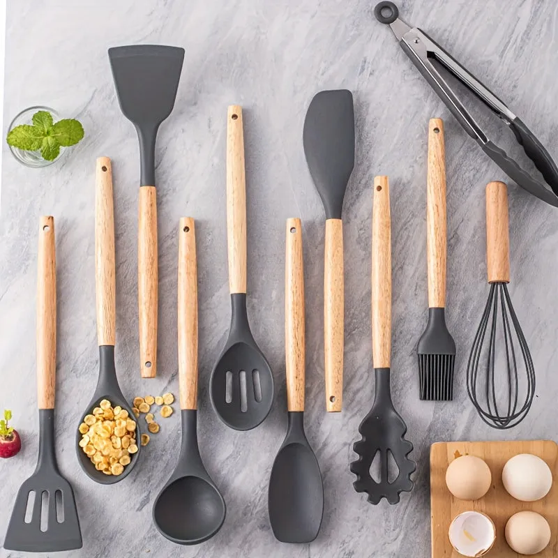 Essential 12Piece Silicone Kitchen Utensil Set for Home Cooks