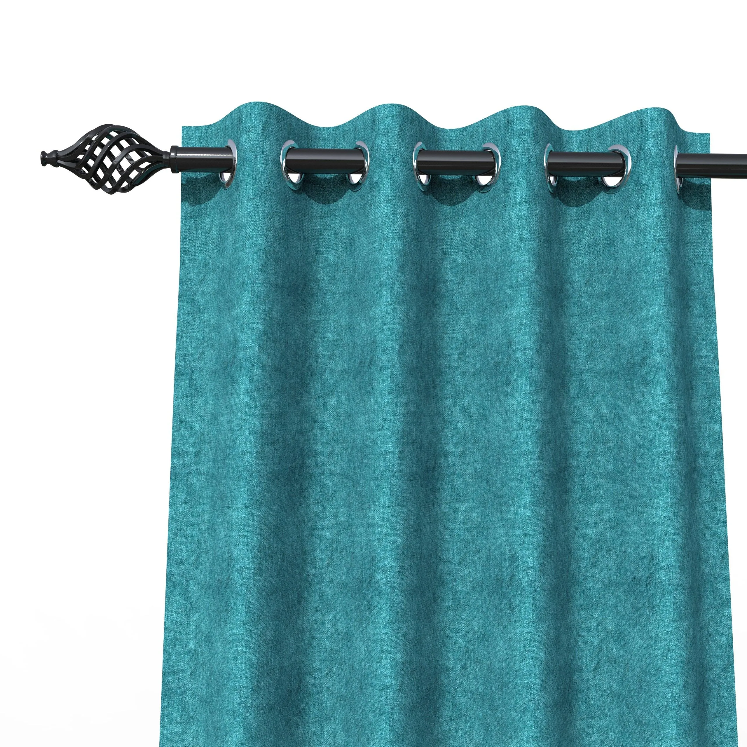 Fabrahome Light Filtering 4.5 Ft Suede Fabric Window Curtain ( Green )