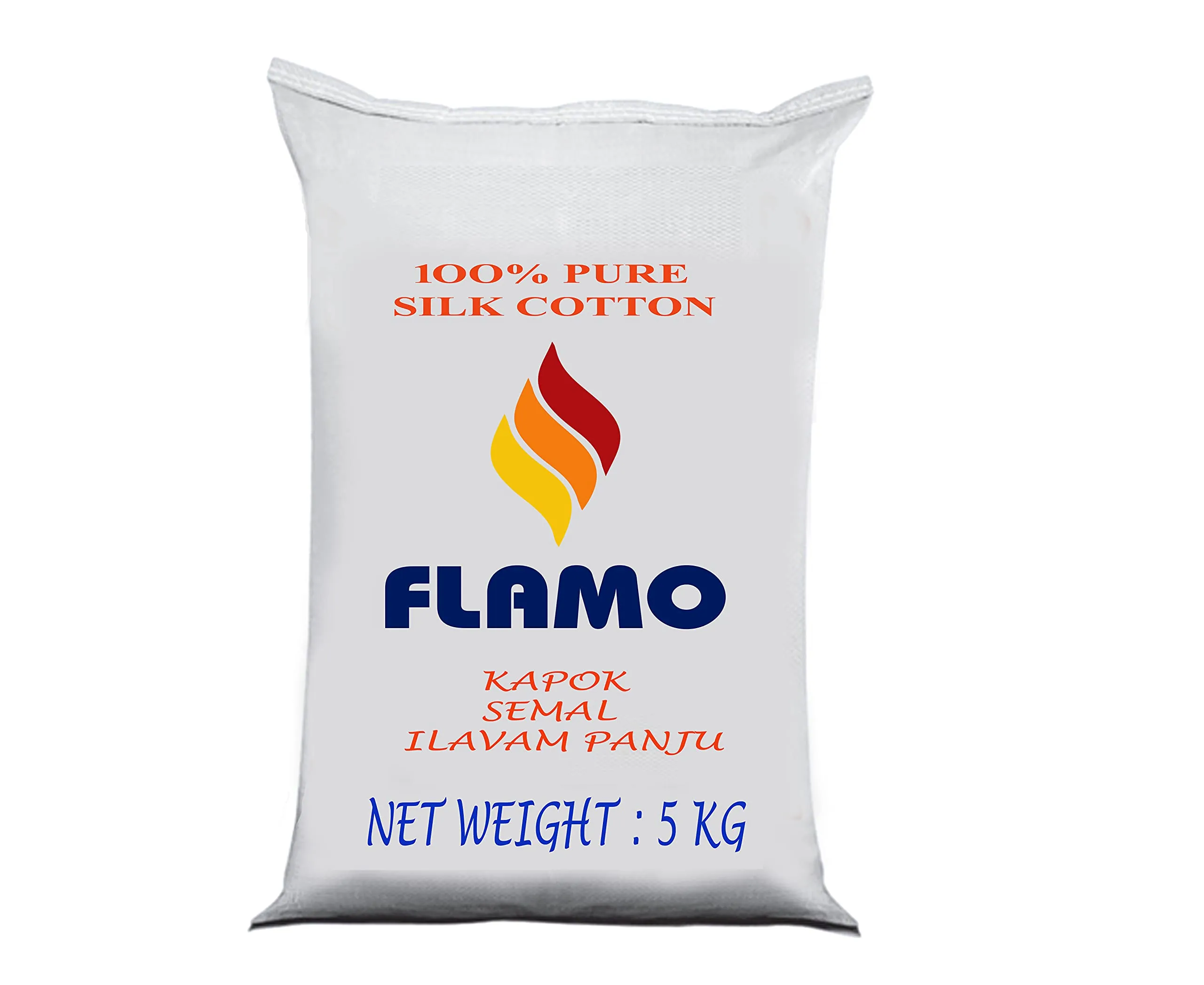 Flamo -MSR-100% Pure Silk Cotton/Kapok/Ilavam Panju/Semal Cotton Fiber for Making Pillows,Mattress & Textile Purposes etc (5 kg)