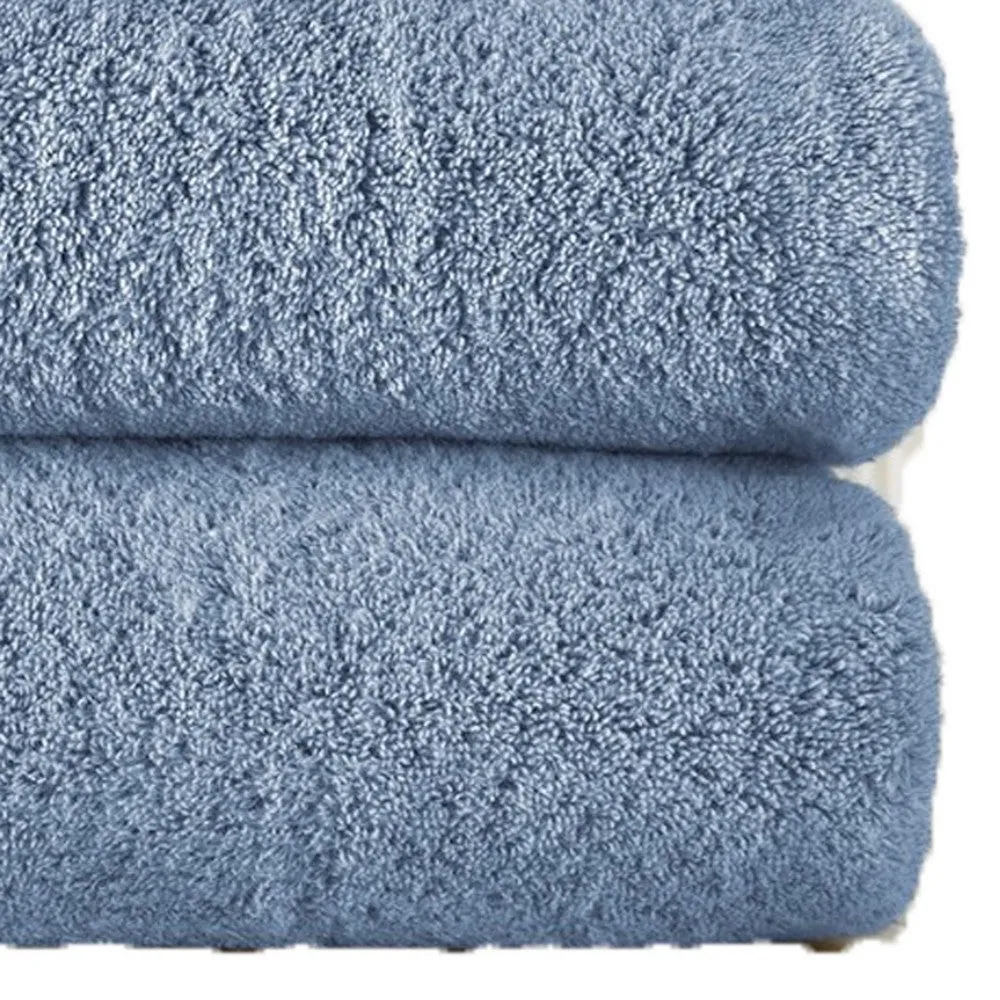 Gem 6 Piece Towel Set, Soft Turkish Cotton, Absorbent Texture, Denim Blue By Casagear Home