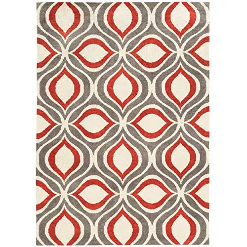 Geo Lenox Grey & RedOrange 8x10, Rug