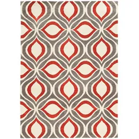 Geo Lenox Grey & RedOrange 8x10, Rug