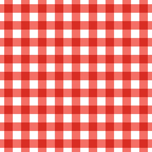 Gingham Check Cotton Curtain Fabric - Red