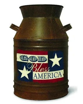 God Bless America: Decorative Milk Can