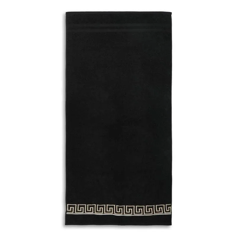 Greek Key Towel (Black) - Four Piece Set