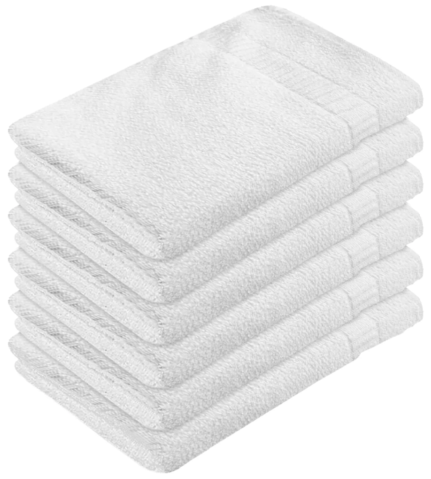 Heart Home Medium Size Cotton Face Towel, 30"x18"- Pack of 6 (White) -HS43HEARTH26627