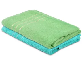 Heart Home Super Soft, Fluffy, Absorbent Cotton Baby, Kids Bath, Face Towel Perfect for Daily Use, 19"x38"- Pack of 2 (Blue & Green)