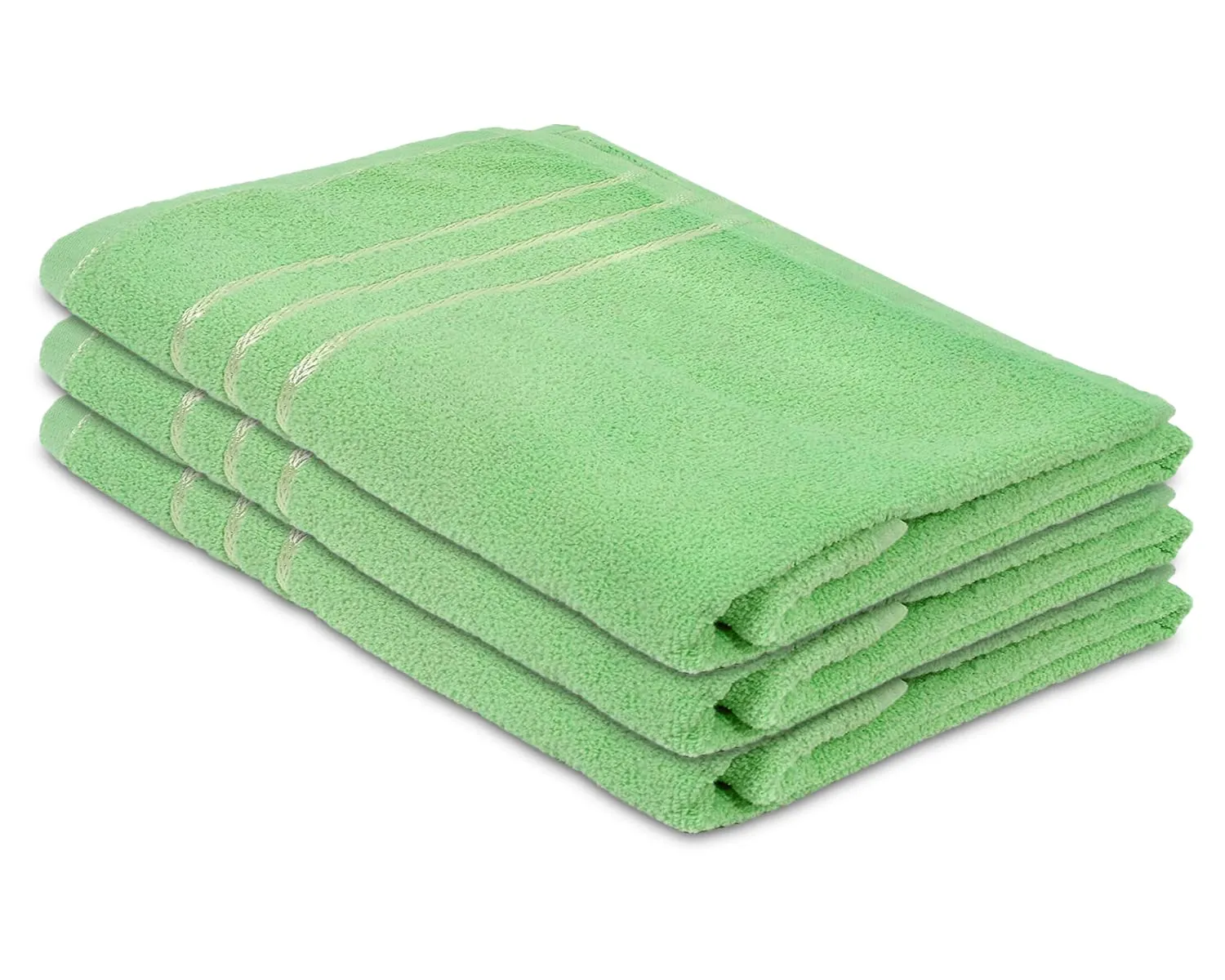 Heart Home Super Soft, Fluffy, Absorbent Cotton Baby, Kids Bath, Face Towel Perfect for Daily Use, 19"x38"- Pack of 3 (Green)