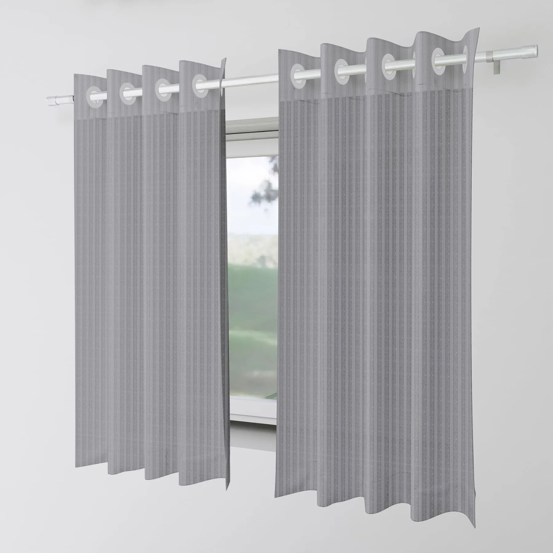 Heart Home Window Curtain | Sheer Window Curtains | Parda for Living Room | Drapes for Bedroom | Window Curtain Parda for Home Décor | Lining Net | 5 Feet | Gray