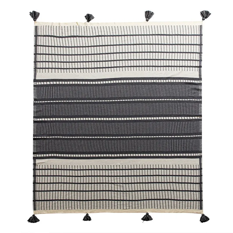 Jacquard Striped Blanket & Throw