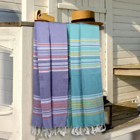 Jadore Bath Towel (Lilac & Blue) - Set Of Two