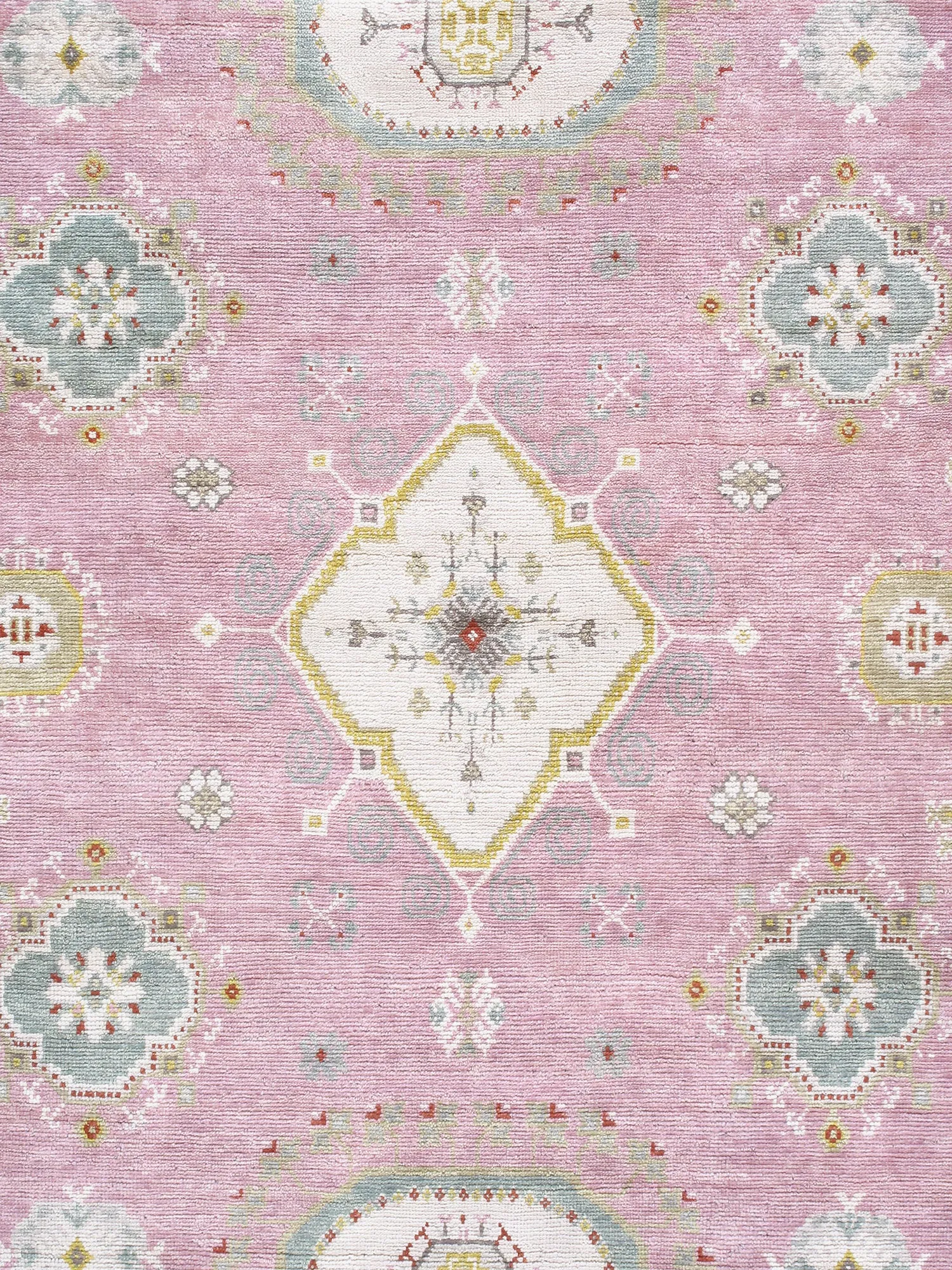 Khotan Collection Hand-Knotted Wool Rose Area Rug- 8' 1" X 10' 0"