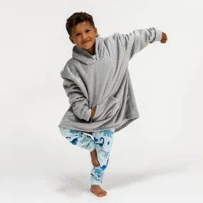 Kids Oversized Hoodie Blanket Sweatshirt - Minky Grey