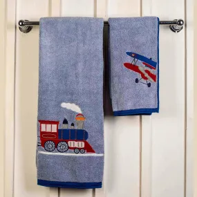 Kids Towel Set - Off-we-go! <br> Bath & Hand Towel Available <br> <span style="font-size: 11px; font-family:Helvetica,Arial,sans-serif;">Can Be Personalised</span>