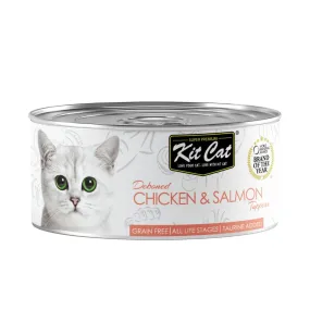 Kit Cat Deboned Chicken & Salmon Aspic Canned Toppers Wet Cat Food 80g