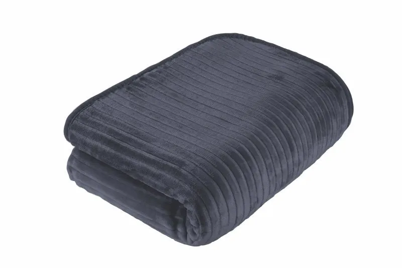 Large Luxury Mink Throw Ribbed and Plain Blanket Warm Fleece Double King