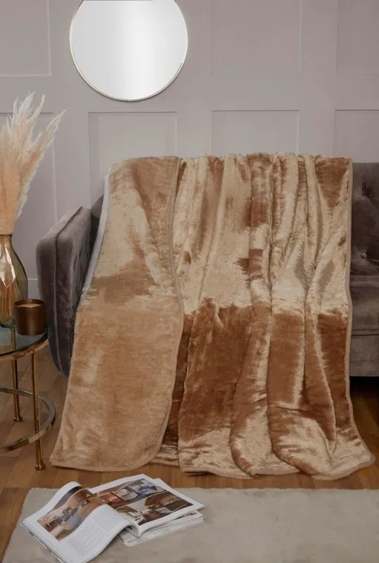 Large Luxury Mink Throw Ribbed and Plain Blanket Warm Fleece Double King