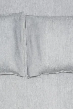 Linen Bedding Two Tone Stonewashed in Quartz Grey Color