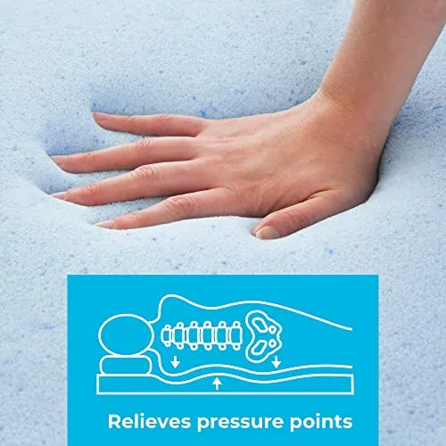 Linenspa 2 Inch Memory Foam Mattress Topper, Gel Infused Twin XL Mattress Topper, CertiPUR-US Certified, Dorm Room Essentials