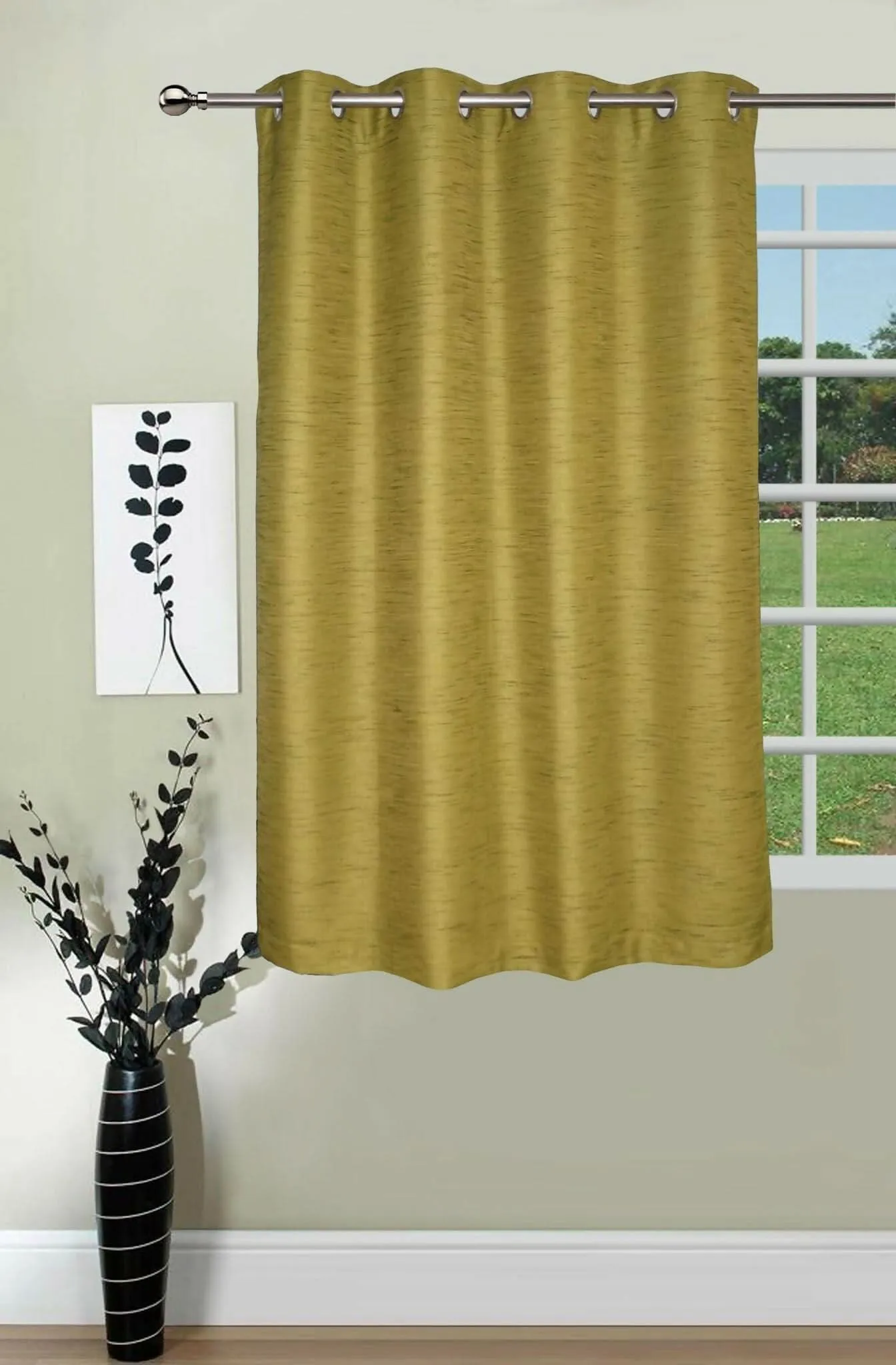 Lushomes Faux Silk Door Curtain (MultiColors,54x108 in, 9 ft, Single Pc)