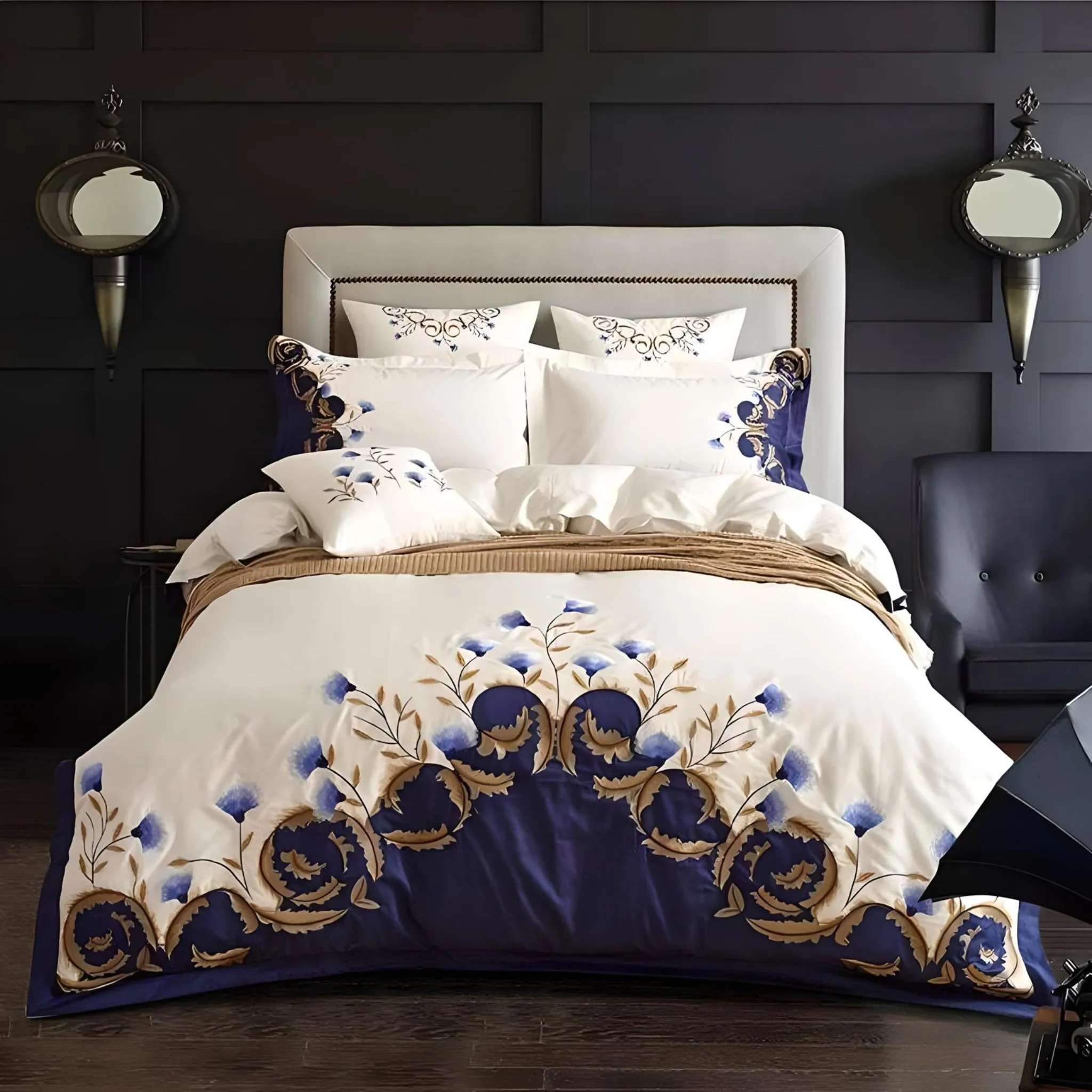 Luxury Egyptian Cotton Embroidered Bedding Set