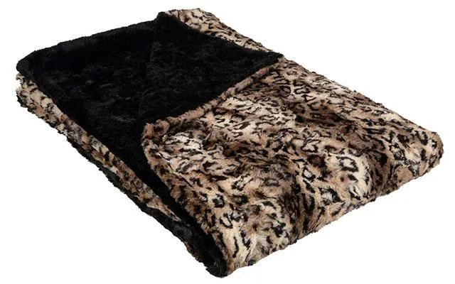 Luxury Faux Fur Throw in Carpathian Lynx