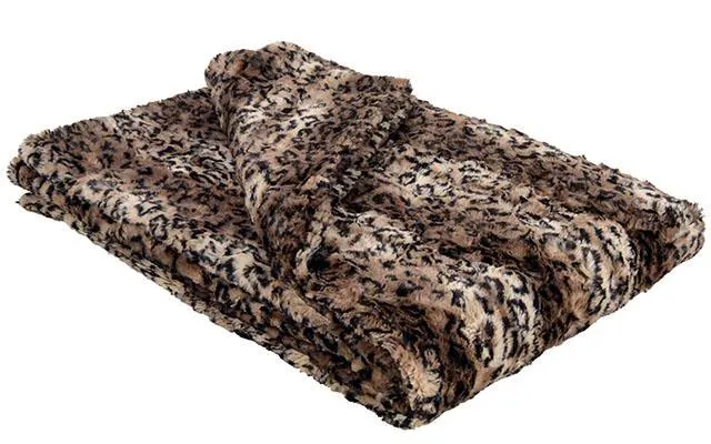 Luxury Faux Fur Throw in Carpathian Lynx