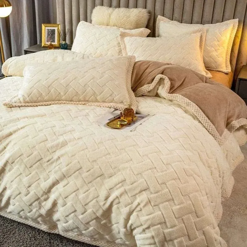 Luxury Fluffy Soft Velvet Duvet Cover Bed Set