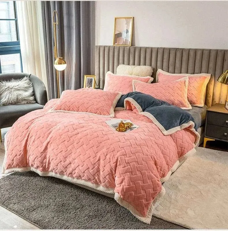 Luxury Fluffy Soft Velvet Duvet Cover Bed Set