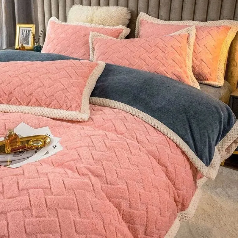 Luxury Fluffy Soft Velvet Duvet Cover Bed Set