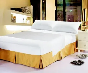 Luxury Solid Soft White Linen Flat Bed Sheet Set & Pillow Cases Sham Cover (FS098765)