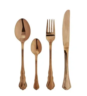 Madam Stoltz Cutlery Set of 4 Rose Copper