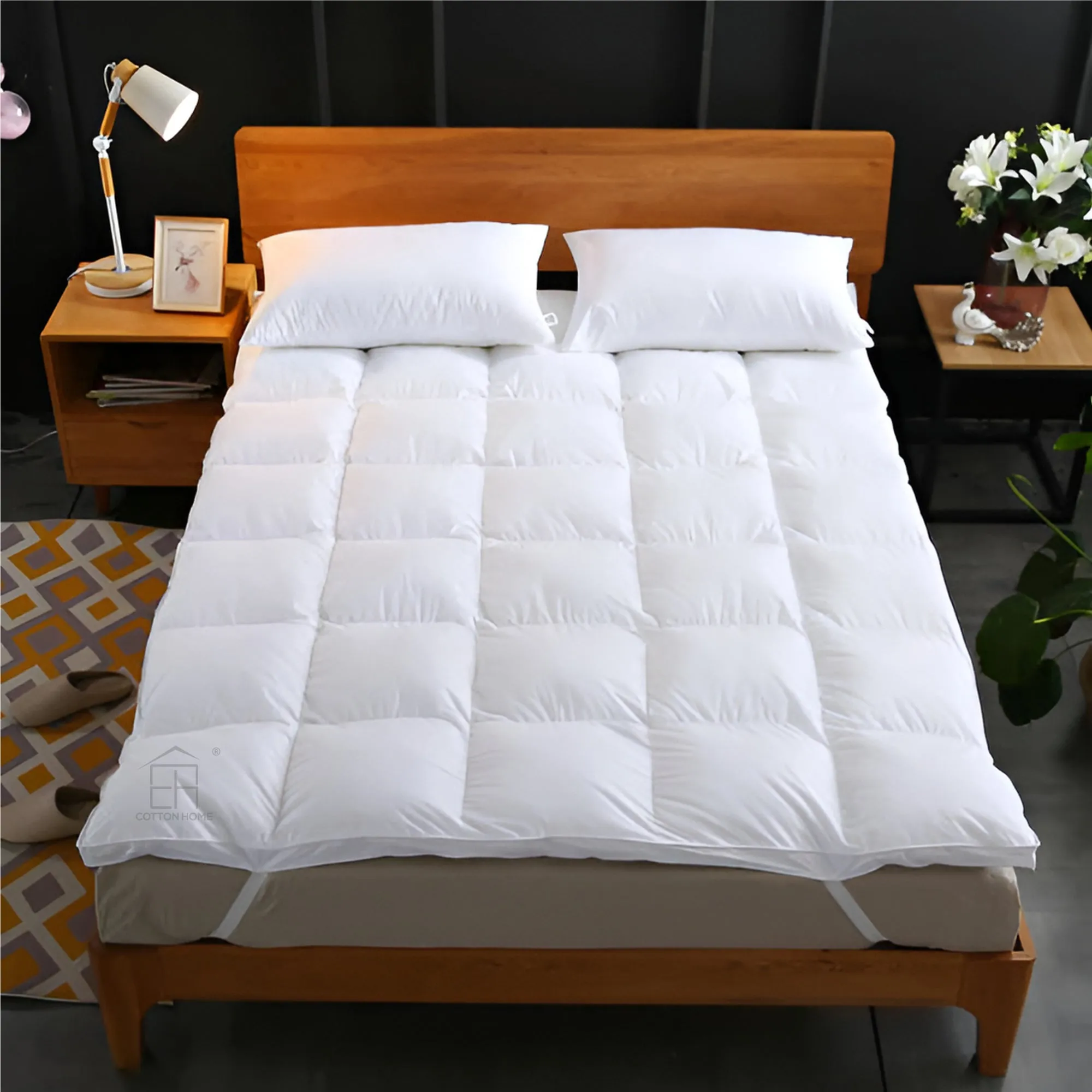 Mattress Topper 90×200 8cm - White